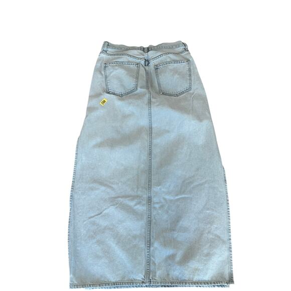 Agolde Denim Maxi Skirt SIZE 27 Jean Slit Western Rigid Country Festival $258 - Picture 13 of 13